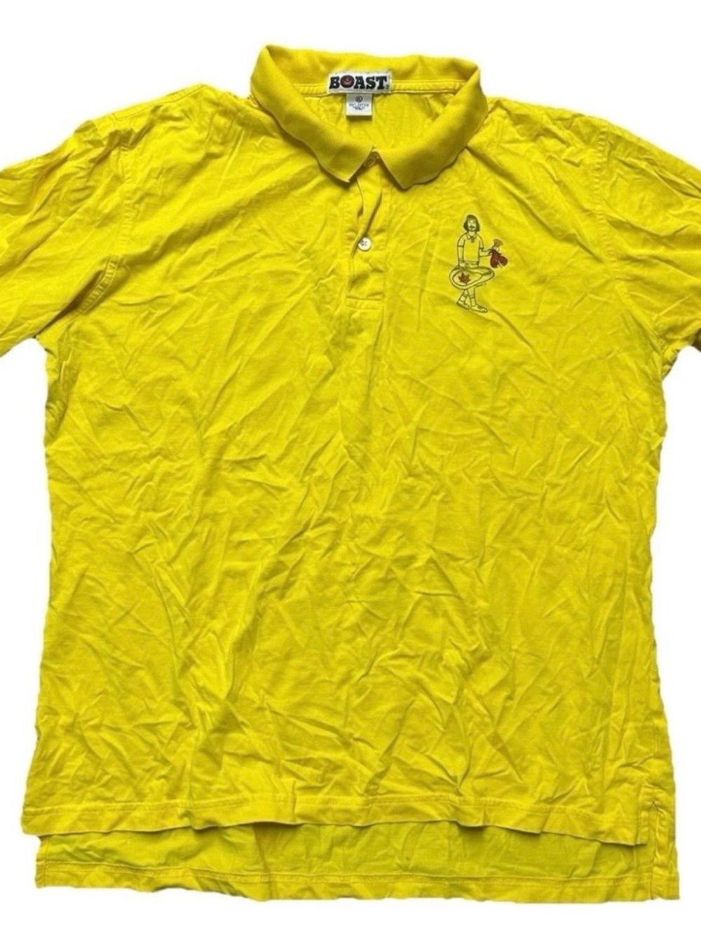 Men’s Boast Yellow Polo Short Shirt Sleeve Size Xl